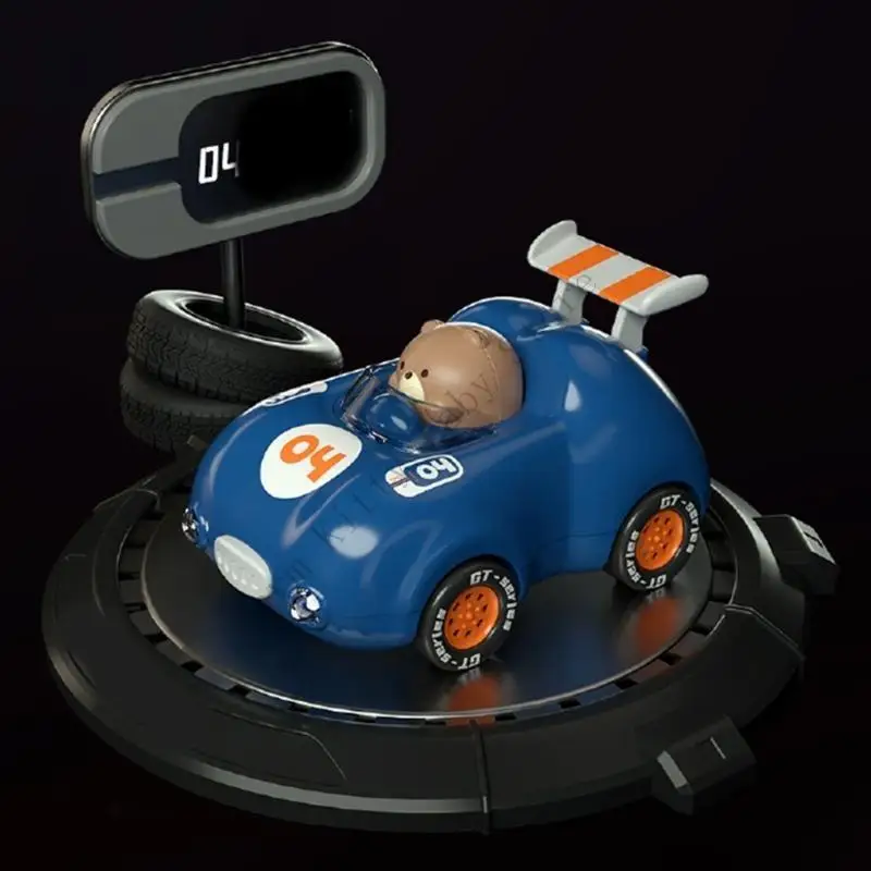 Kinderen Cartoon Beer Geactiveerde Licht-Up Auto Speelgoed Interactie Auto Speelgoed Inertie Drive Pull Back Auto Voor 1-3 jaar Kinderen Fijne Motor