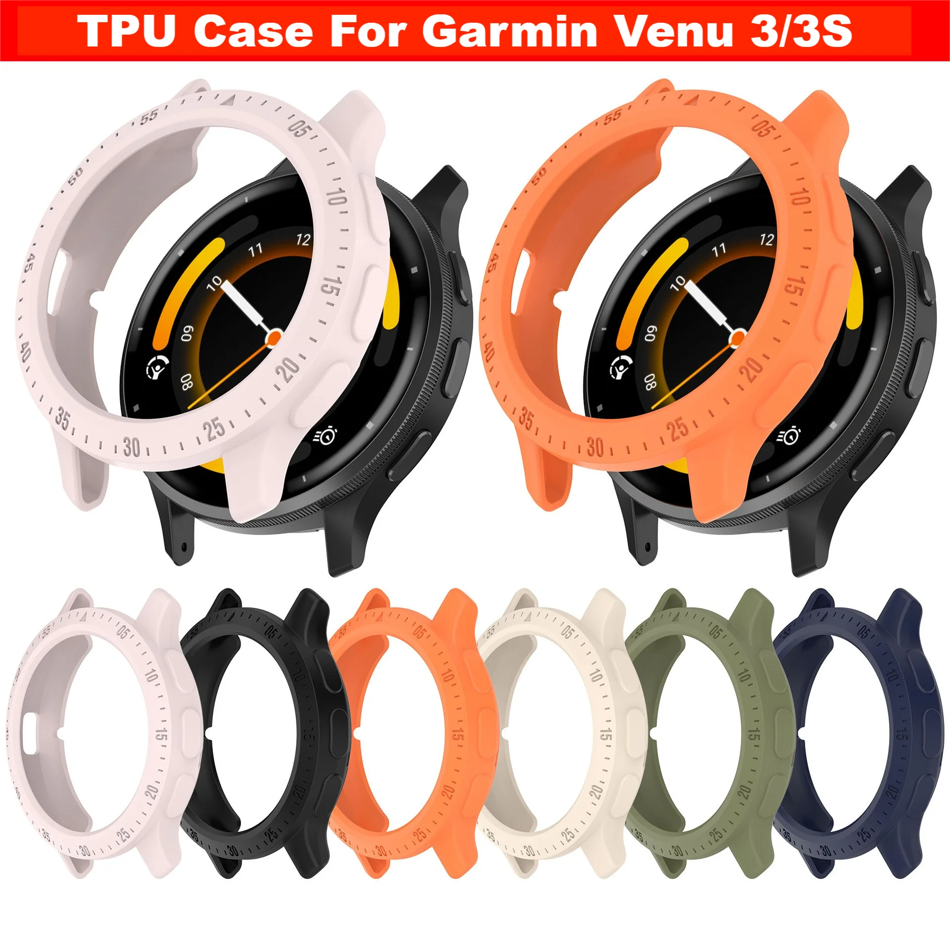 Soft TPU Protective Case For Garmin Venu 3 Cover Screen Protector For Garmin Venu 3S Anti-fall Smartwatch Venu3 3S Bumper