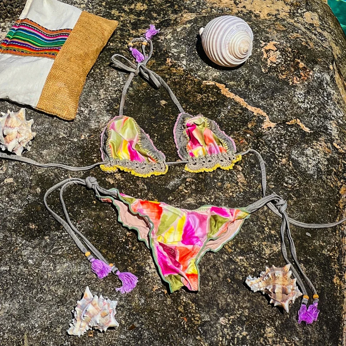 

Бандо 2022, бикини, женский сексуальный купальник-бикини с эффектом пуш-ап, женский купальник с цветочным принтом, купальный костюм с лямкой на шее, пляжная одежда