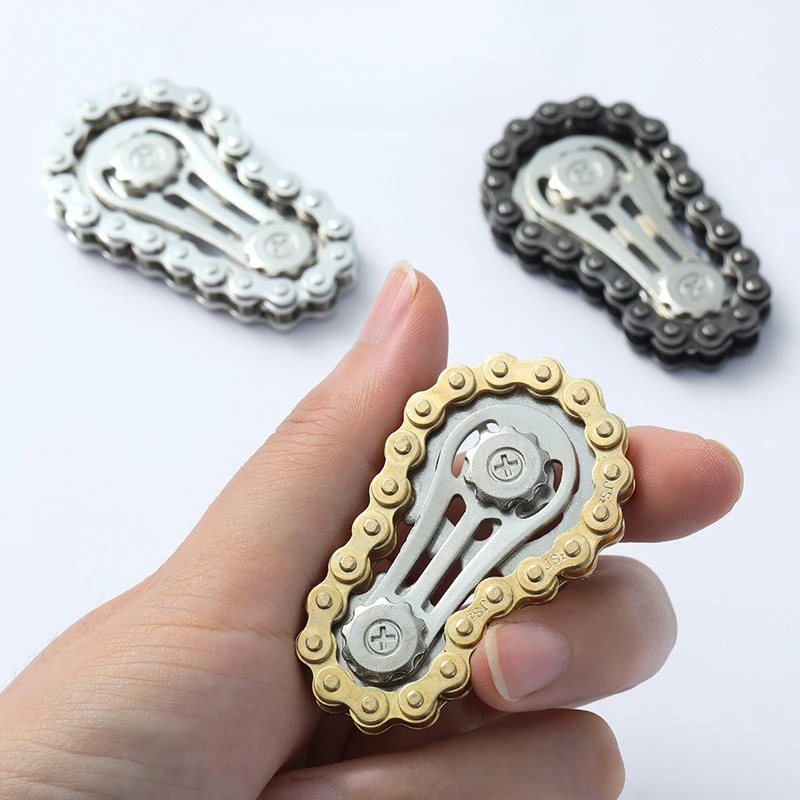Roda dentada volante volante superior disco voador anti-ansiedade ornamentos corrente de bicicleta de metal edc disco voador rotativo brinquedo adulto
