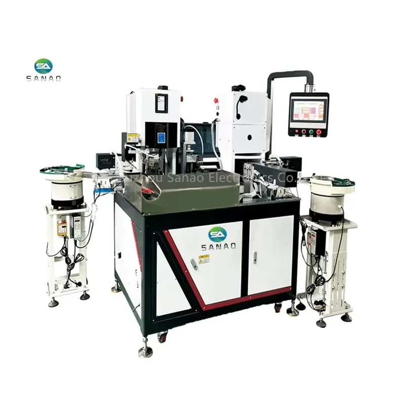 CE Certificate Pre-insulated Terminals Automatic Inserting Crimping Machine With Vibratory Bowl Feeders