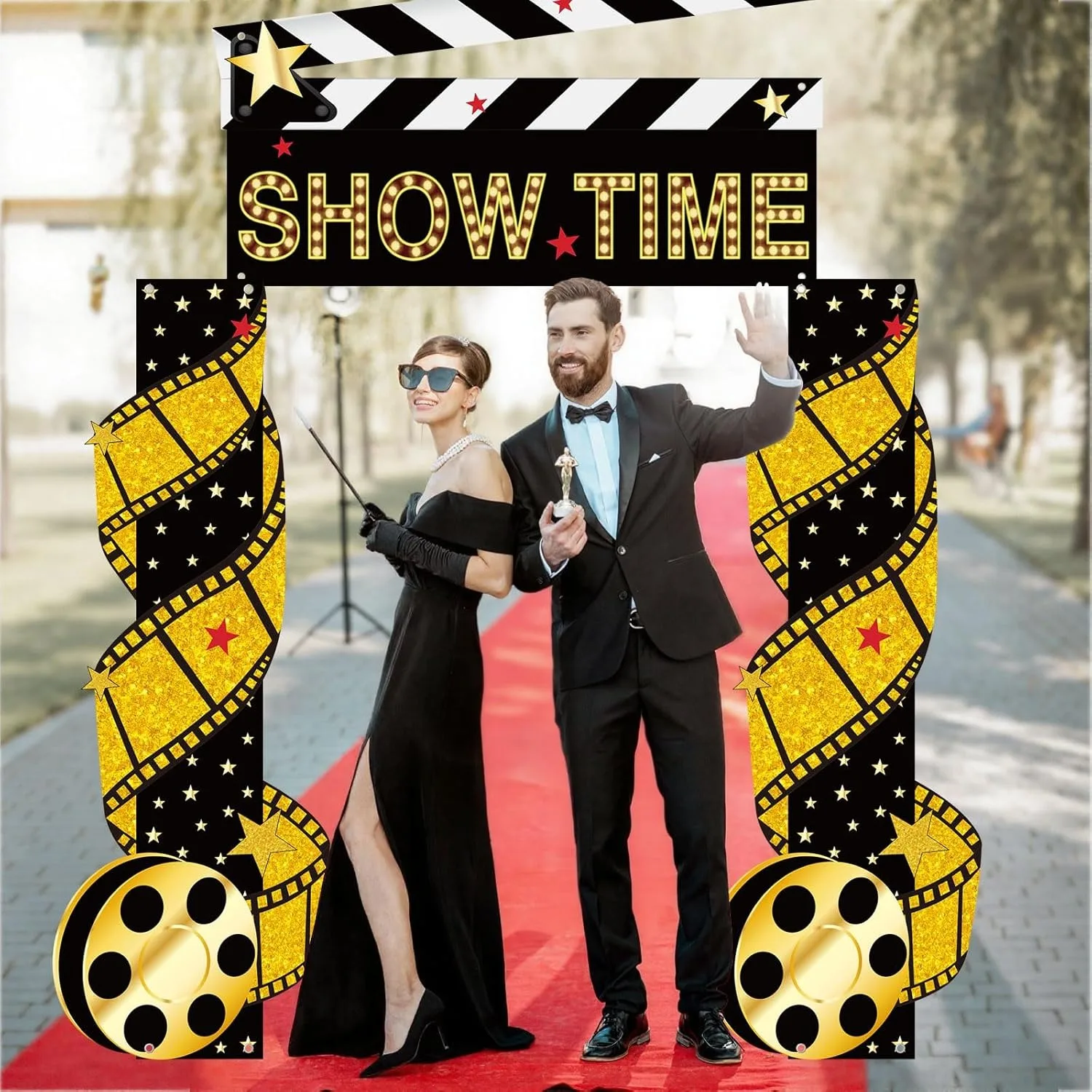 Filmabend Türbanner Hollywood-Themenparty-Dekorationen Showtime Veranda Roter Teppich Oscar-Awards Partyzubehör für Premiere