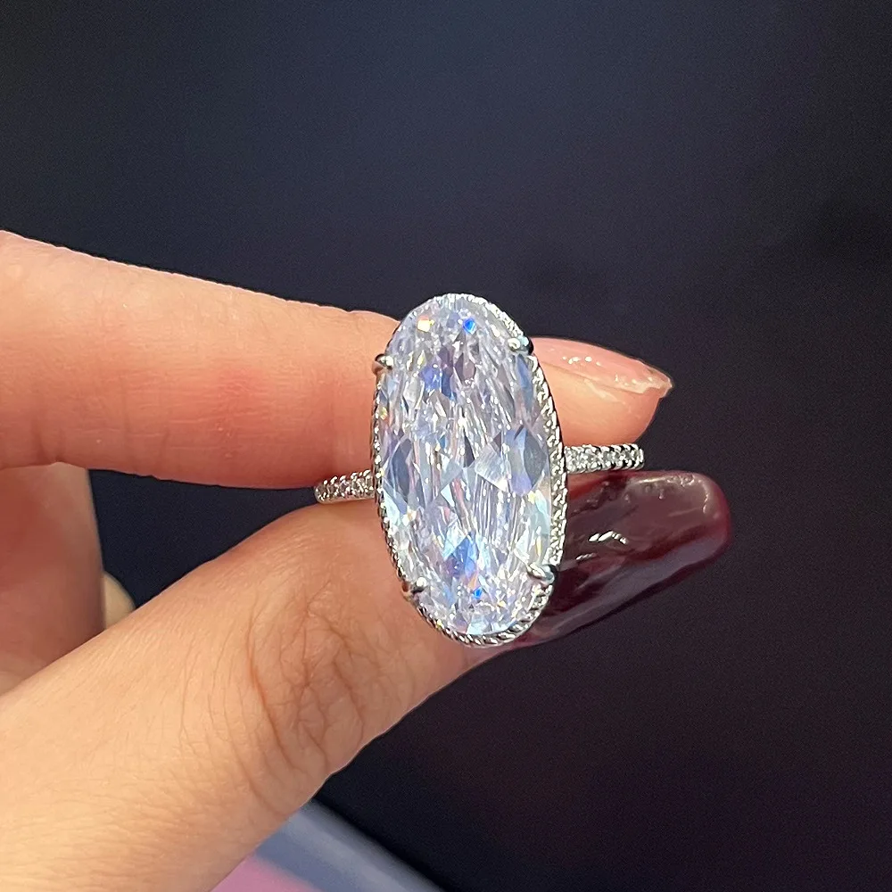 2022 New Products Luxury Cushion Cut Diamond S925 Sterling Silver Wedding Ring  for Women Anniversary Gift Jewelry Wholesale