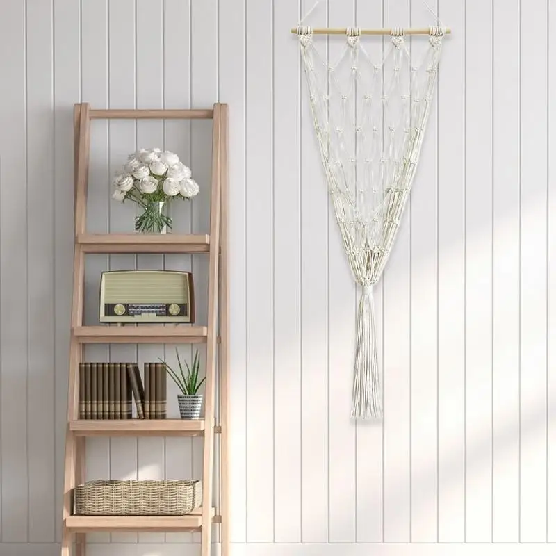 Macrame Wall Hang Toy Net Boho Plush Toy Hammock Stuffed With Tassels Wall Hang Net Corner Hanging Mesh Soft Storage Organizer