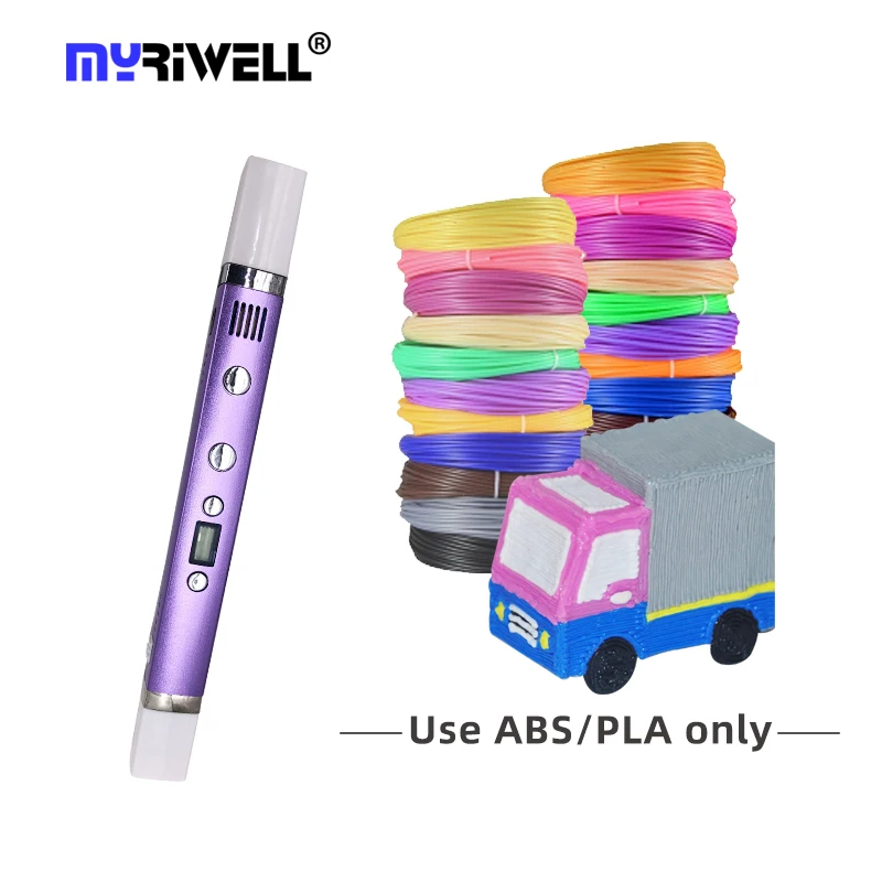 

myriwell 3d pen printer RP-100C ABS PLA PCL 1.75mm filament LCD screen display 4 type speed adjust school educational Toy gift