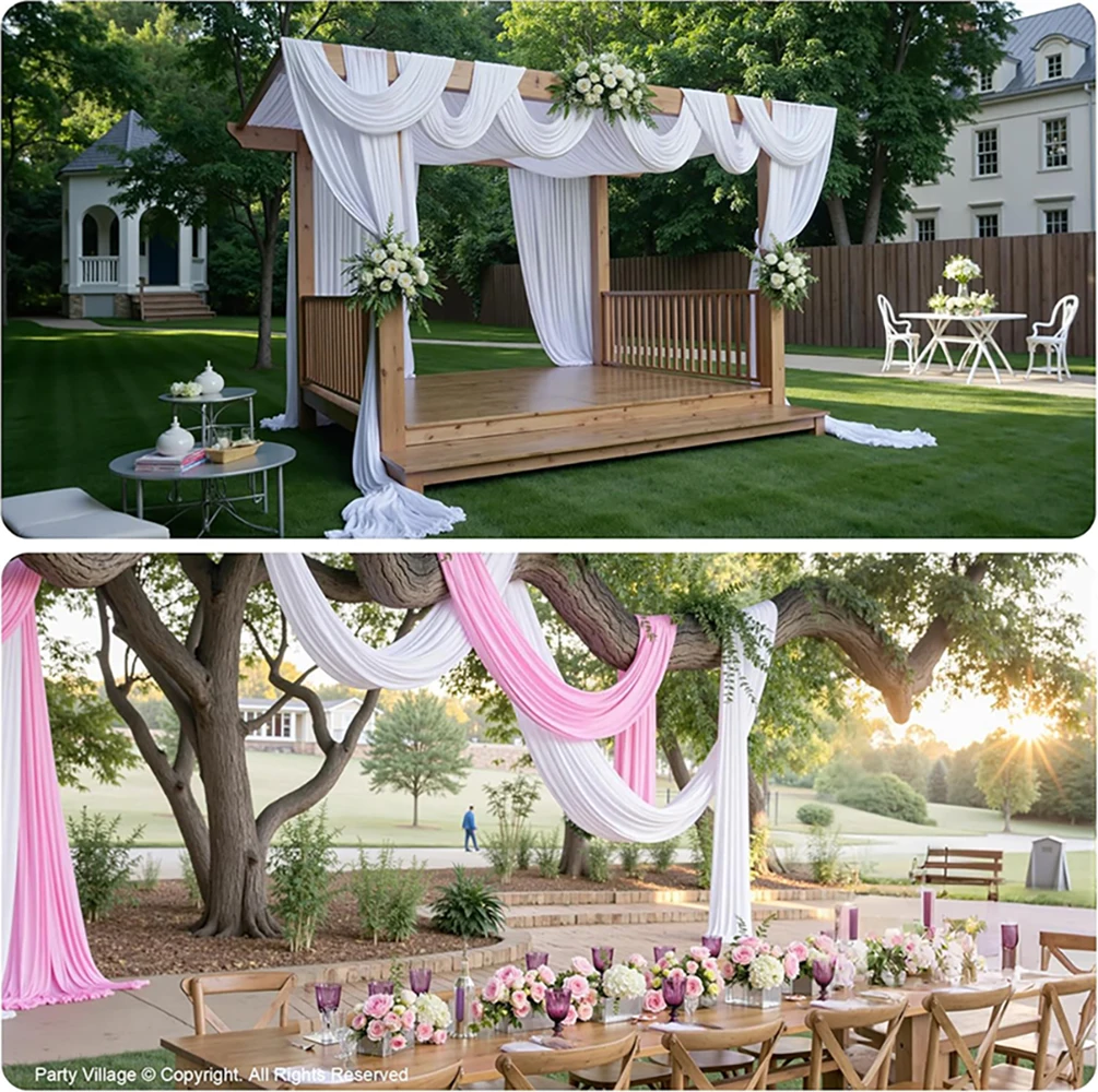 Knitterfreier Tischläufer aus Seidigem Polyester als Hintergrundtuch für Hochzeit, Babyparty, Geburtstag und Tischdekoration – Detail 4