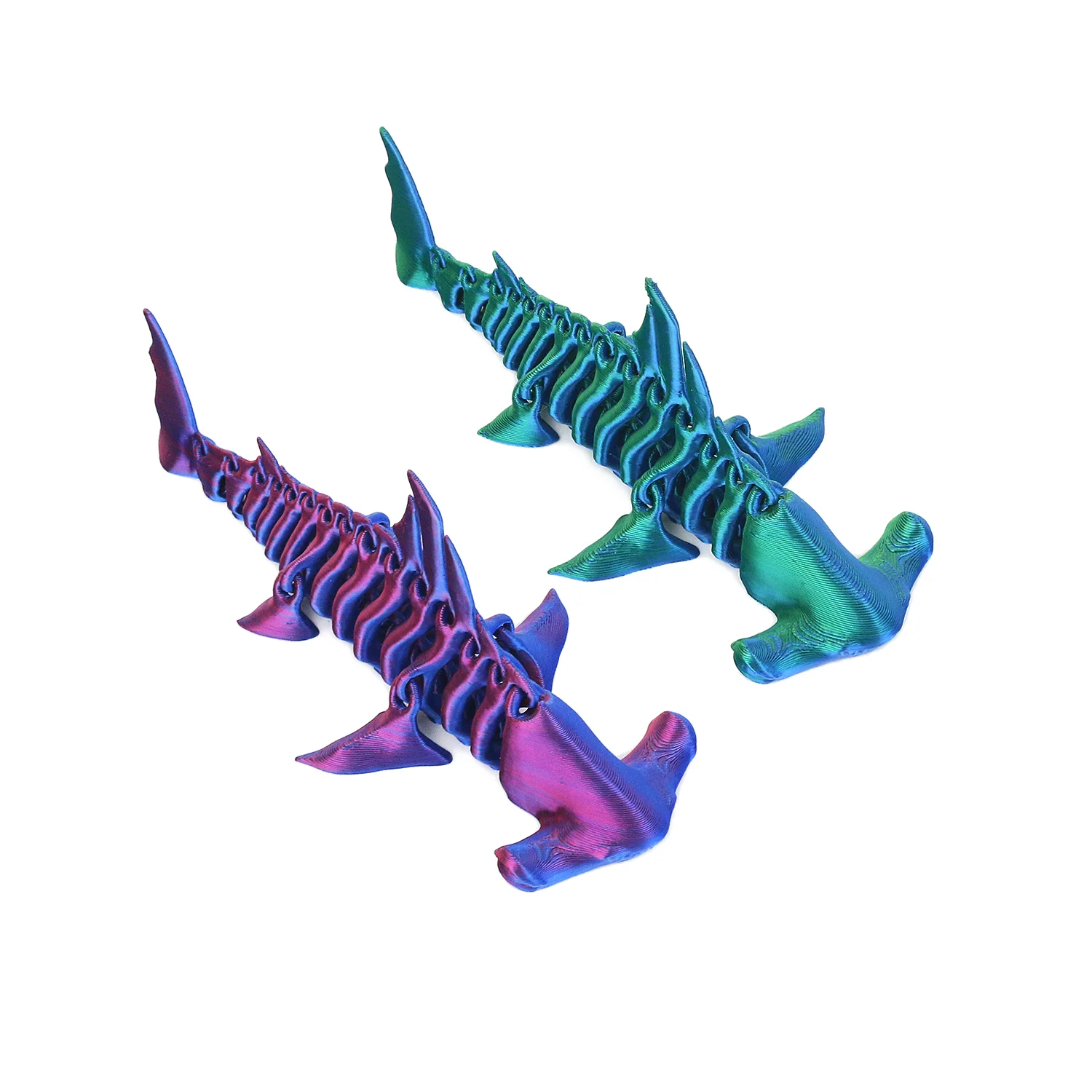 3D printed hammerhead shark, multi joint movable, 3D printed restless toy party gift