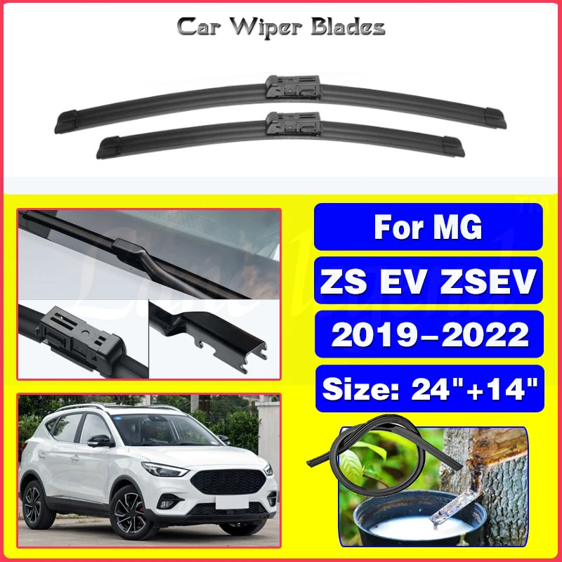 

Car Wiper For MG ZS EV ZSEV 2019 - 2022 Front Wiper Blades Soft Rubber Windscreen Wipers Auto Windshield 24"+14" 600mm 350mm