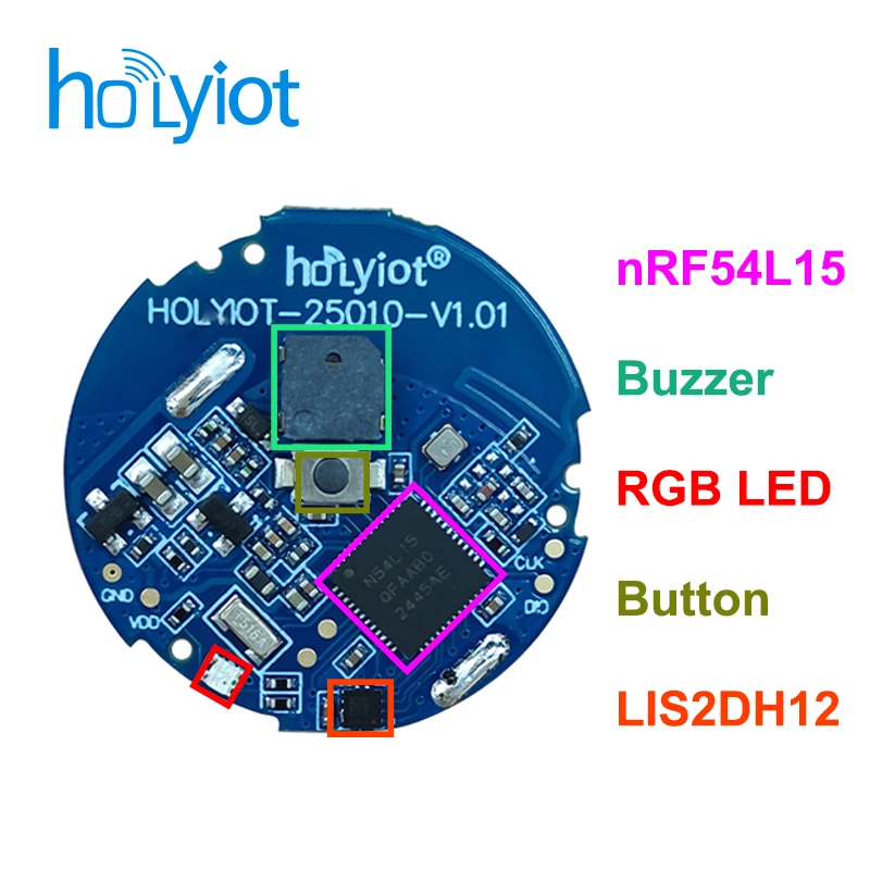 

nRF54L15 Bluetooth 6.0 маяк с зуммером/3-осевой датчик акселерометра Модуль низкой энергии Отслеживание в помещении Eddystone ibeacon