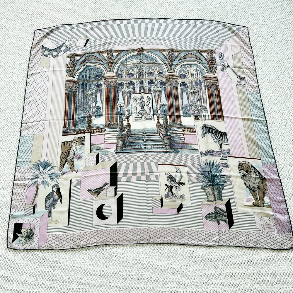 

Brand Designers Wool Silk Scarf Wrap Large Shawls Stole Handmade Rolled Large Bandana Neck Head Scarves Clothing Accessories