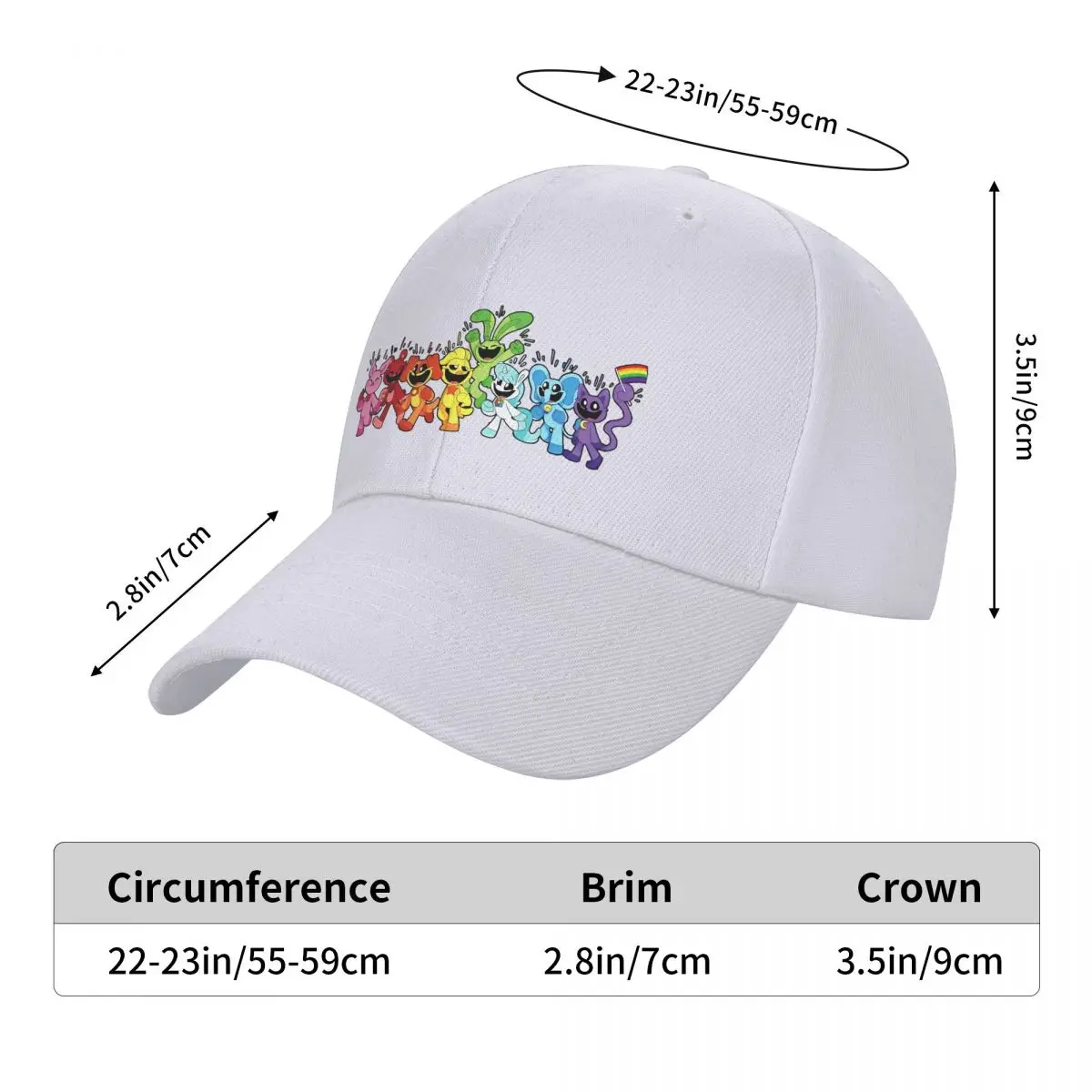 Sombreros de diseño de orgullo de Critters sonrientes para hombres y mujeres, gorras de béisbol curvadas, Snapback, sombrero de papá, sombrero de camionero, gorra deportiva ajustable, nuevo