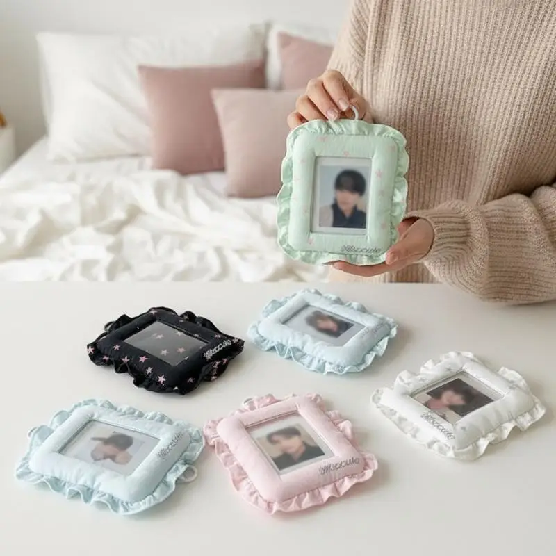 3 Zoll Kpop Fotokartenhalter Schlüsselanhänger INS Mode Niedlicher Star Stoff Puffy Idol Fotoaufbewahrung Anhänger für Fans – Detail 6
