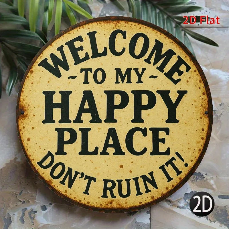 Vintage Round Metal Sign 