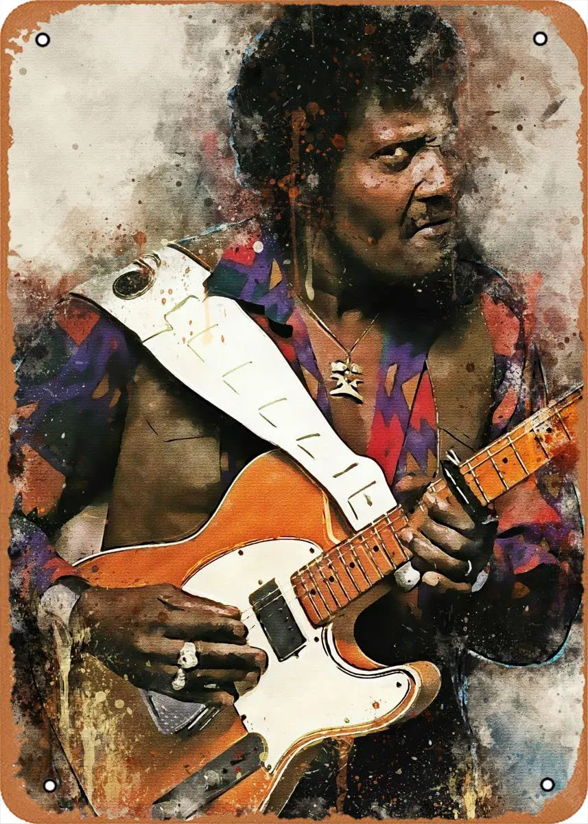 Music World Albert Collins Metal Tin Sign Poster Vintage Art Wall Decor 12 x 8 inch