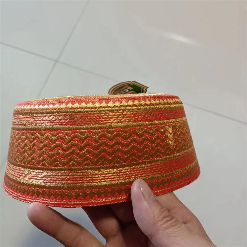 หมวกมุสลิมสำหรับผู้ชายผลิตภัณฑ์ภาษีตุรกีส่งฟรี Peci kufi kippah อิสลามซาอุดิ03109ปักงานแต่งงานฤดูร้อนเจ้าบ่าว