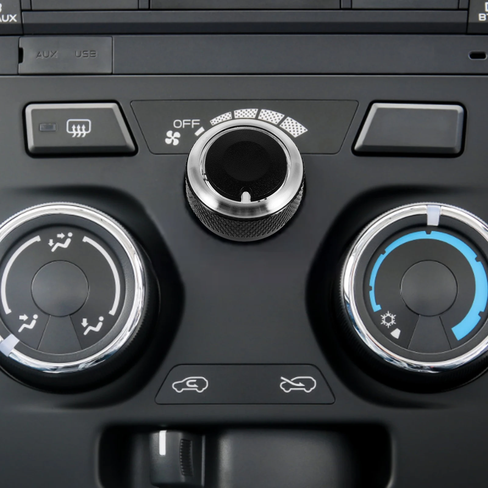 

3PCS Aluminum Alloy Car Air Conditioning Switch Knob Heater Control Button For B6 Golf 5 Modification