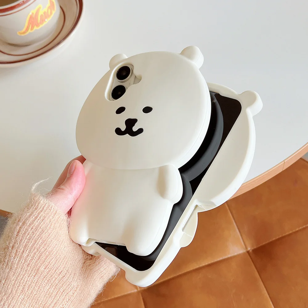 Kawaii 3D Cartoon Nagano Bär Handyhülle Weiche Silikonhülle für iPhone 12 13 14 15 Plus 16 Pro Max – Detail 6