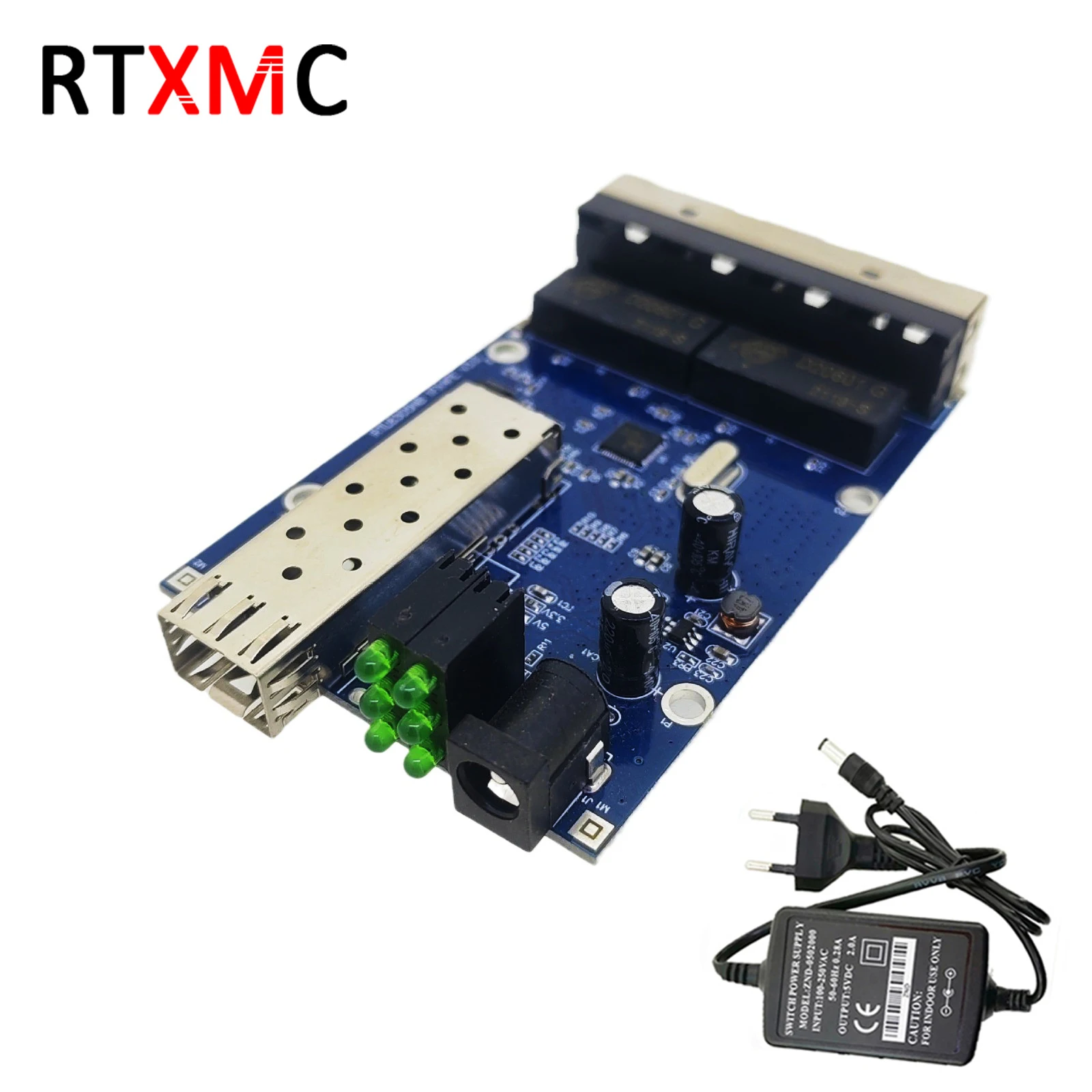 1 optical 4 electrical gigabit SFP fiber optic transceiver 1000M switch single-mode optoelectronic converter