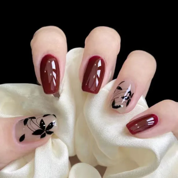 【ES301-400】20팁 세미큐어 젤 네일 스티커 UV 램프 필요 풀커버 네일 젤 폴리쉬 랩 매니큐어 프레스온 네일 데칼