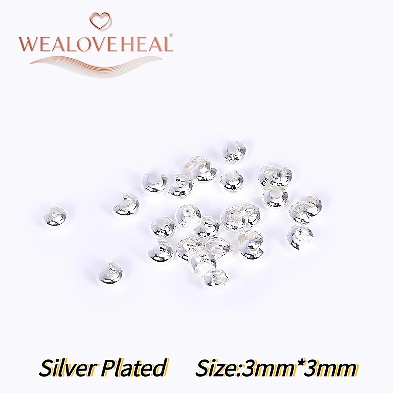 50/100 Stück 18K vergoldete Messing-C-Form-Klemmverschlüsse 3/4/5mm Halbmond-Klemmperlen Stopper DIY Schmuckherstellung Zubehör – Detail 25