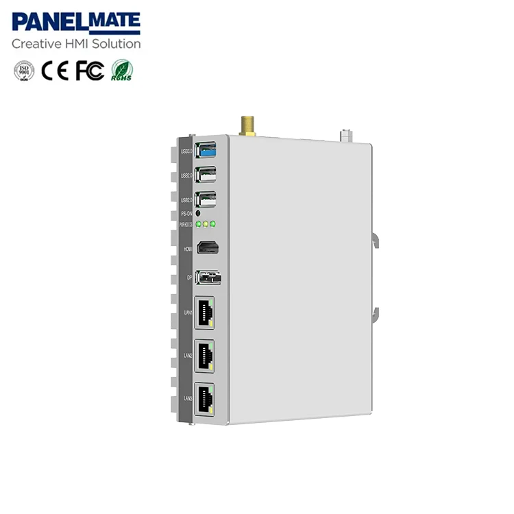 Personalizado fanless incorporado industrial pc quad core j6412 8g usb hd mi dp interface fanless mini pc ethercat