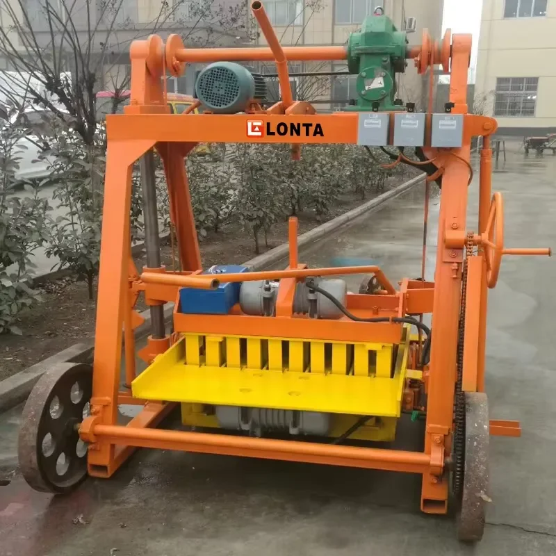 LONTA QMY4-45 Automatic Mobile 4 5 6 8 Inch Interlocking Hollow Block Mould Fly Ash Cement Concrete Brick Block Making
