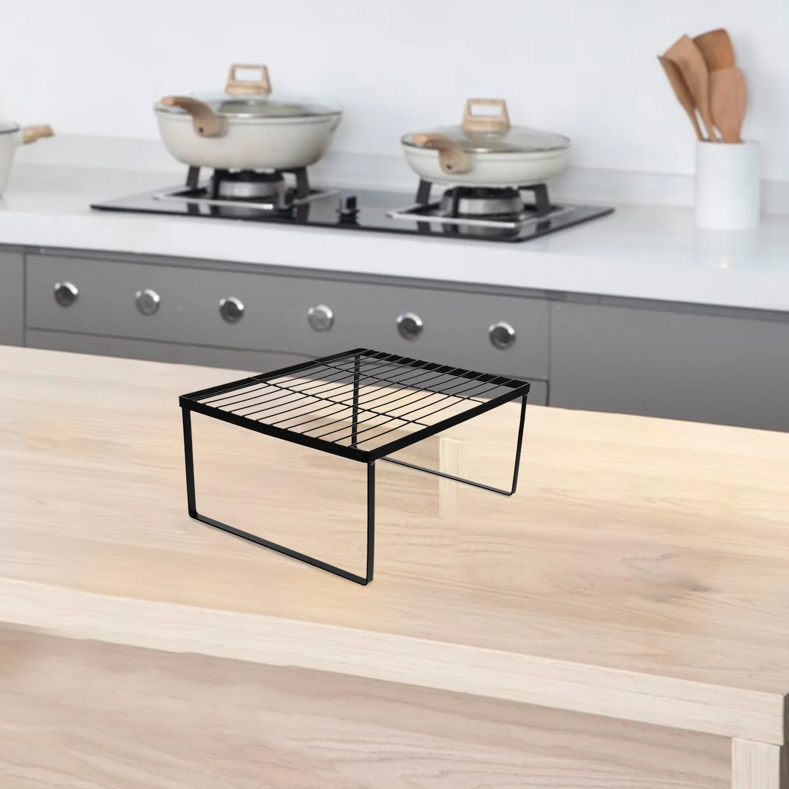 

Gas Stove Cover Metal Gap Pan Organizer Rack for Cabinet Top Induction Cooker Kitchen Storage Multifunction Durable Easy Clean