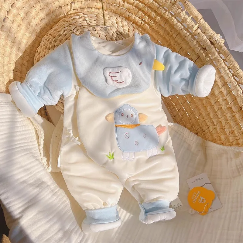 Pure cotton warm clothes for newborn babies 1