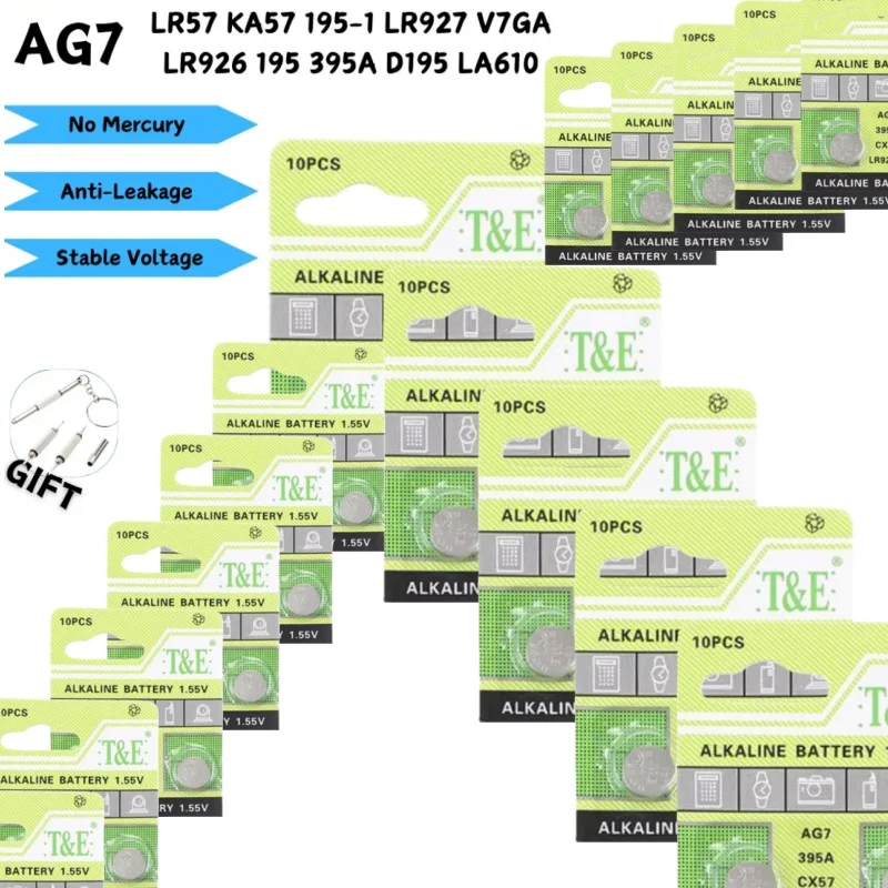

AG7 LR927W LR57 G7A KA57 LR926 D195 Watch Battery 1.55V 395A Toy Card Remote Control Button Electroni LED Light Batteries for
