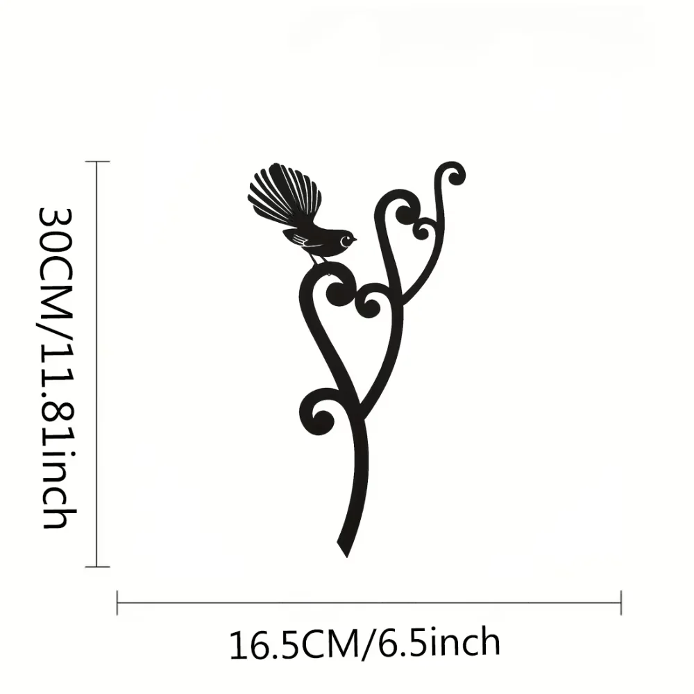 CIFBUY 1 pc innovative iron animal garden insert flower pot double heart fern leaf bird outdoor decoration for garden pots