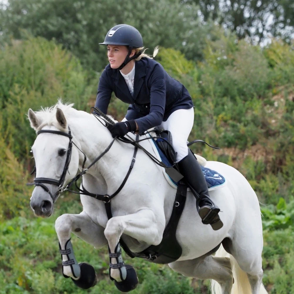 21 بوصة ركوب المحاصيل مع مقبض تدريب الفروسية الحصان سوط بو الجلود في الهواء الطلق مؤشر محمول للخيول