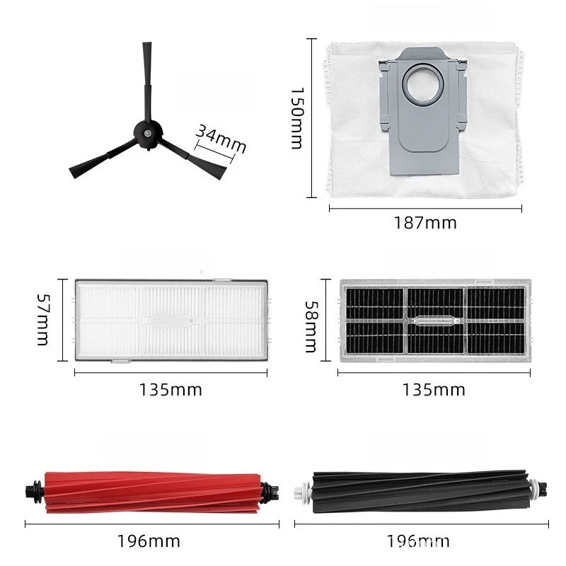 Suitable for Roborock robotic vacuum cleaner accessories S8/S8+/S8 Pro/G20 main side brush filter cloth dust bag