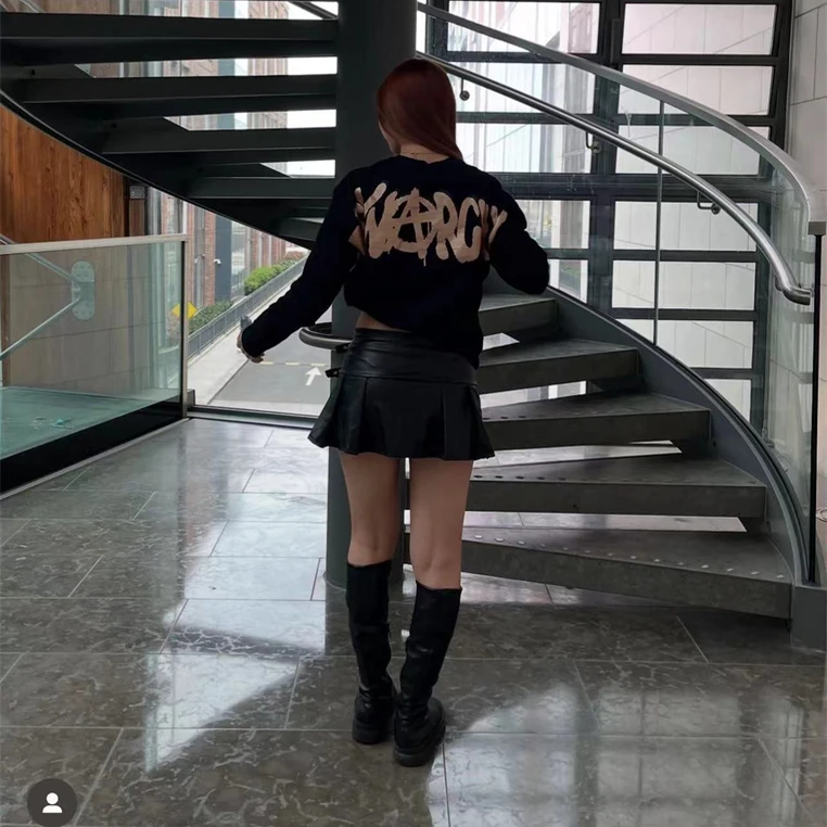 

Syna Faionable Long Sve T-irt ex Casual Sle Letter Print Top for Autumn And Concert Tours Comfortable Cotton Tee