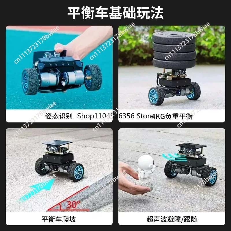 For STM32 Two-Wheeled Self-Balancing Car Chassis Kit With Encoder Motor  Control Obstacle Avoidance Function Intelligent Robot