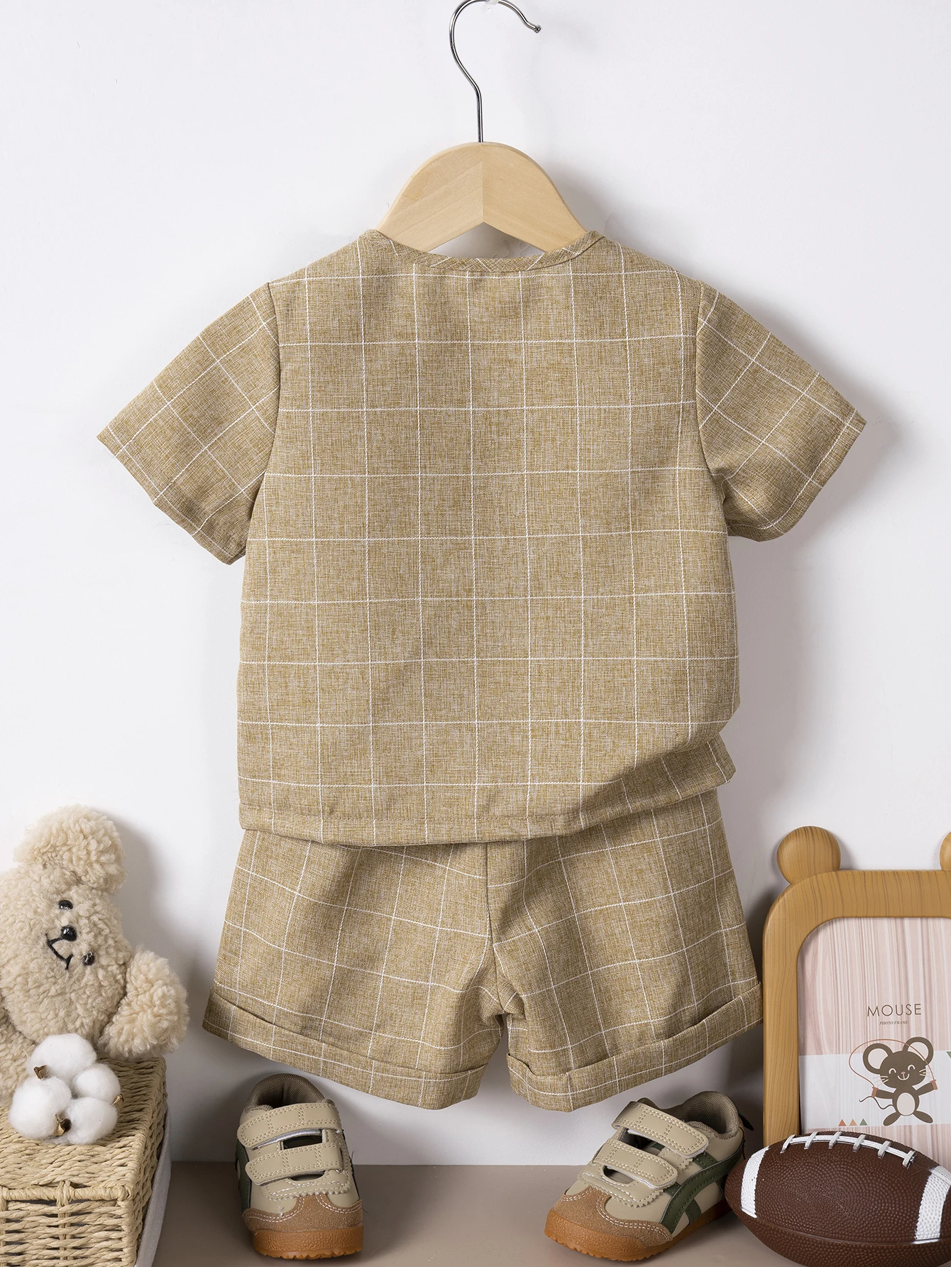 New Baby Short Sleeve Shorts Set Kids Casual Boys Summer Striped Cotton Linen Short Sleeve Shorts Combo Set