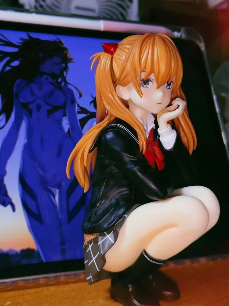 Anime NEON GENESIS EVANGELION EVA Asuka Langley Soryu cute Figure College Style Model Pc Case Decoration Toys Gift