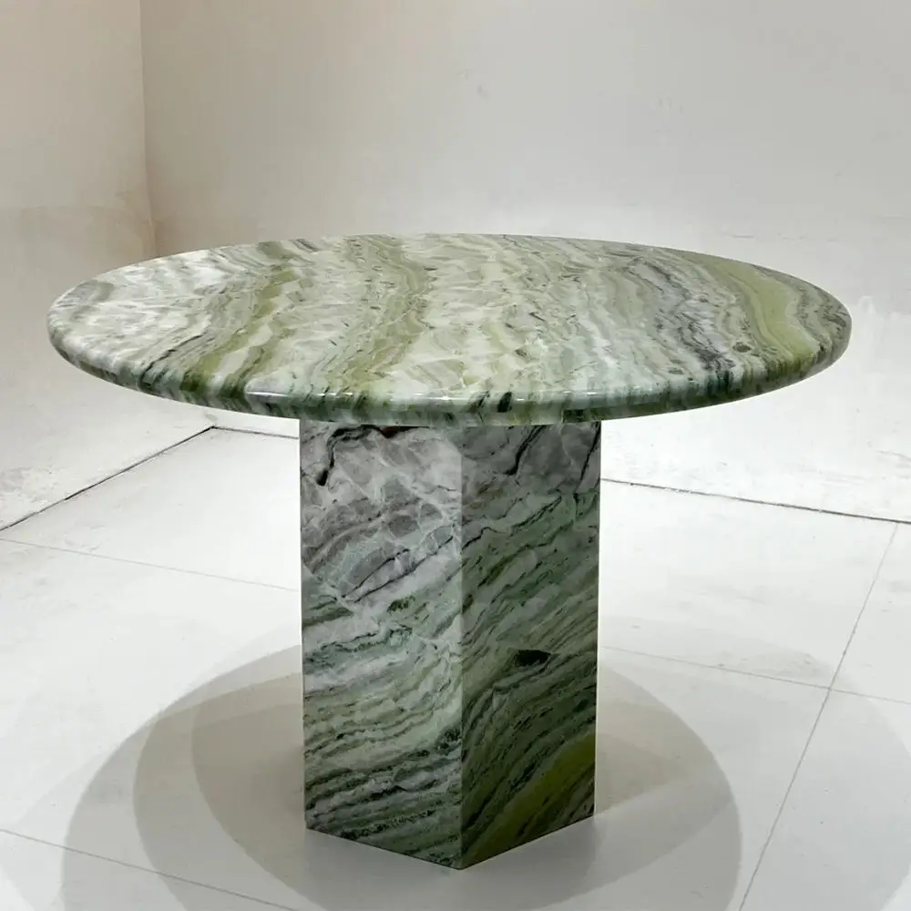

Modern Green Marble round Coffee Table for Living Room Interior Furniture Corner Sofa Side Table