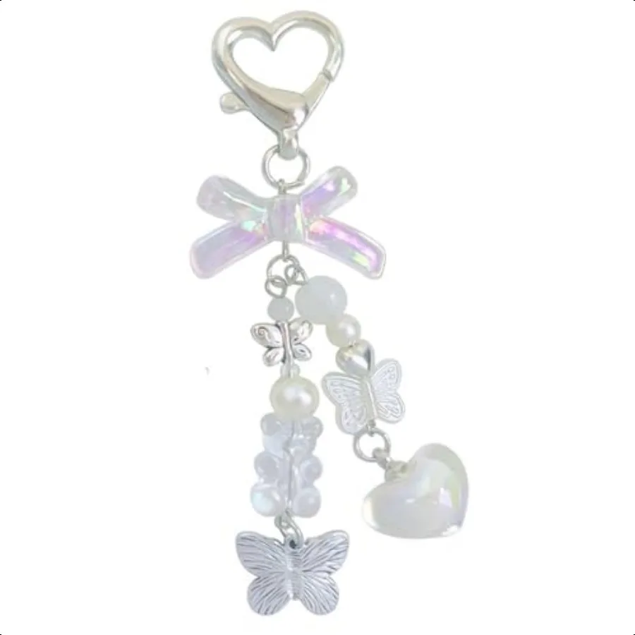 لطيف المفاتيح الجمالية Y2K المفاتيح اكسسوارات القلب فراشة الفراولة الدب مفتاح سلسلة للمفاتيح أكياس النساء الهدايا