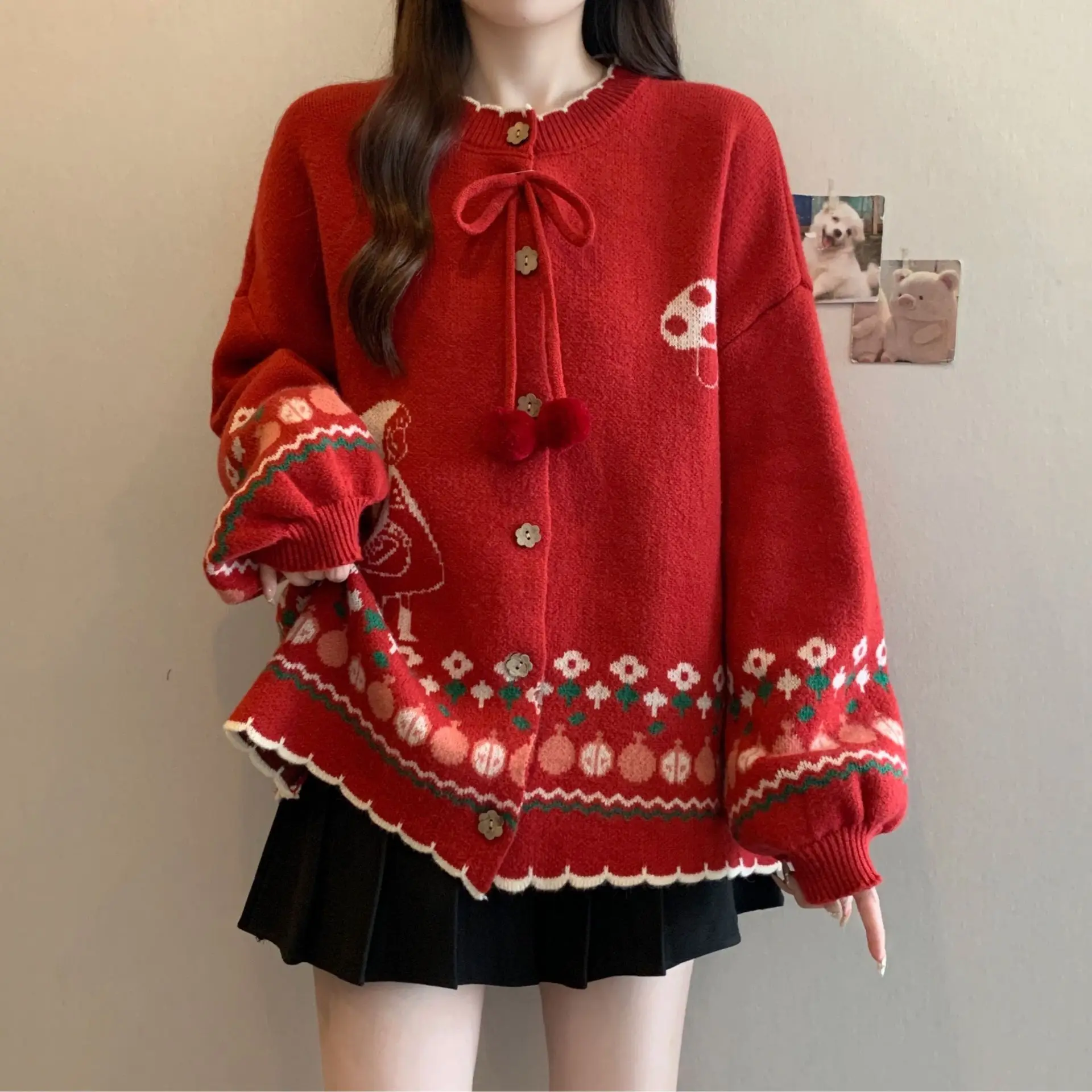 

Новый вязаный кардиган свободного кроя для женщин, осенне-зимний, милый, легкий, светло-коричневый, из полиэстера и ледяного шелка