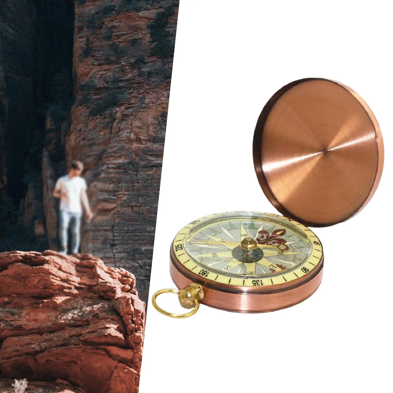 Classic Pocket Compass, Accurate Portable Clamshell Compass, for Outdoor Hiking Camping Accessories