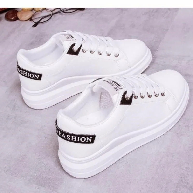 Women Shoes Zapatillas Mujer Baskets Femme Zapato Spring White Comfortable Sneakers Breathable Flats Lace-up Flower Woman Casual