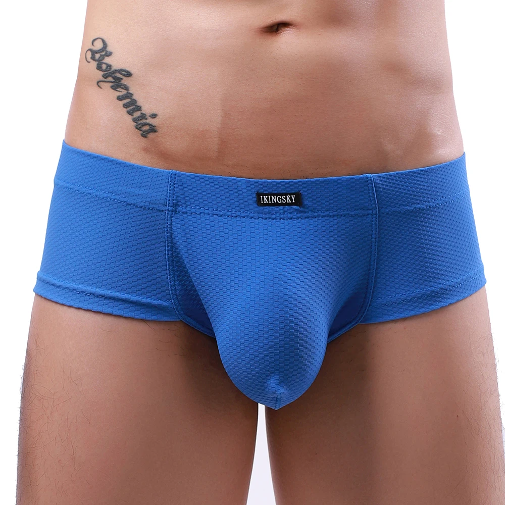 IKingsky-Calzoncillos atrevidos con bulto para hombre, ropa interior Sexy brasileña, bolsa elástica sin costuras, debajo de las bragas