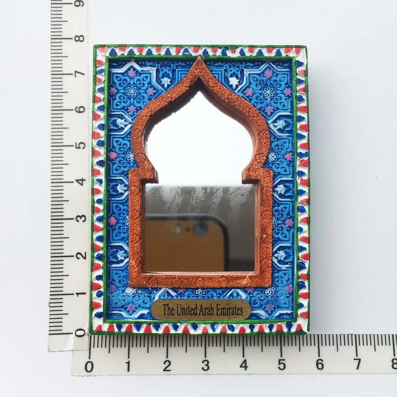 

United Arab Emirates Carved Mirror Frame Ethnic Style Fridge Magnet Resin Gift Decoration Tourism Souvenir Message Sticker Craft