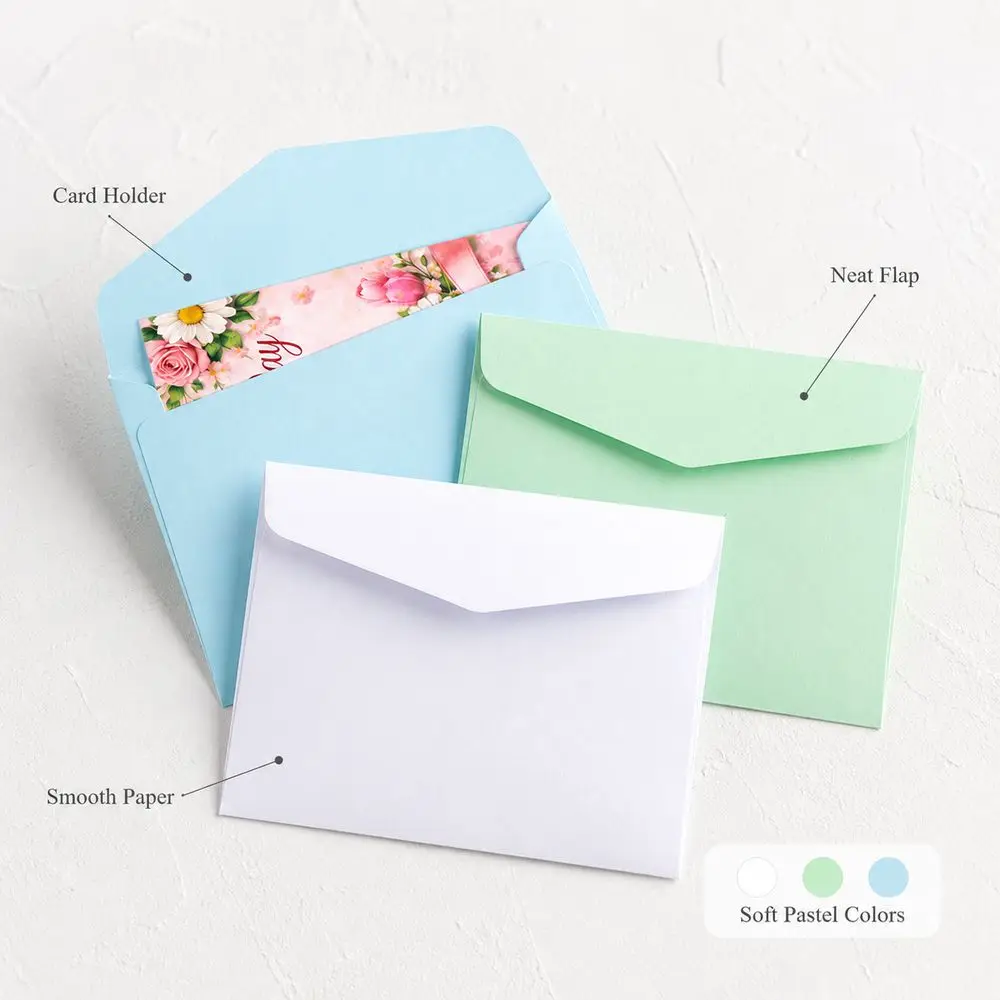 Fashion Colorful Paper Card Envelope Fresh Minimalist Style Unprinted Small Paper Envelope Offset Paper for Greeting Cards