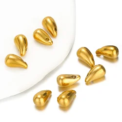 10pcs Gold Color Stainless Steel Water Drop Horn Charms for Jewelry Earrings Making Supplies DIY Necklaces Pendants Wholesale