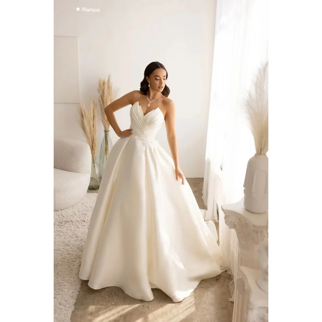 Marissa элегантные белые бальные платья на заказ женское вечернее платье женские атласные элегантные женские платья трапециевидной формы для свадебной вечеринки