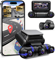 4 Channel Dash Cam 360°Panoramic View 2K+1080P+1080P+1080P Car DVR 5G WiFi/GPS Video Recorder 24/7 All-weather Monitor Max 512G