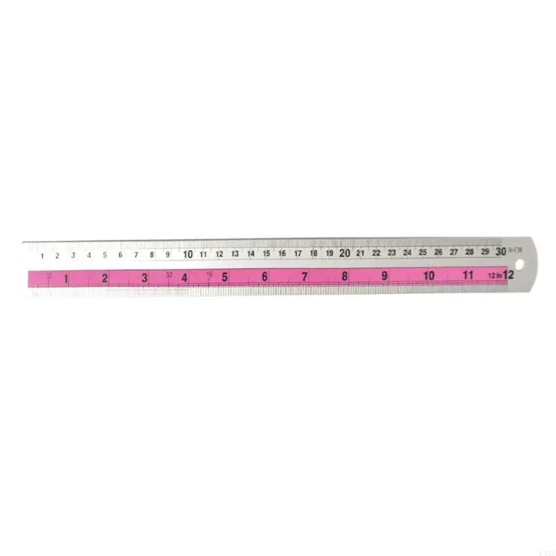 P82E MultiPurpose Straight Edges Ruler with Safety Edges, for Precise Measuring Needs Double Measurement Ruler Easy Storage