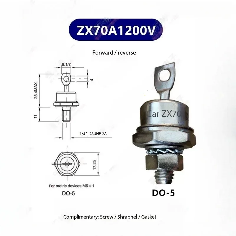 5 PCS gerador de diodos rotativos ZX25A-12/ZX40A-12/ZX70-12 diodos retificadores dianteiros/reversos 1200 W