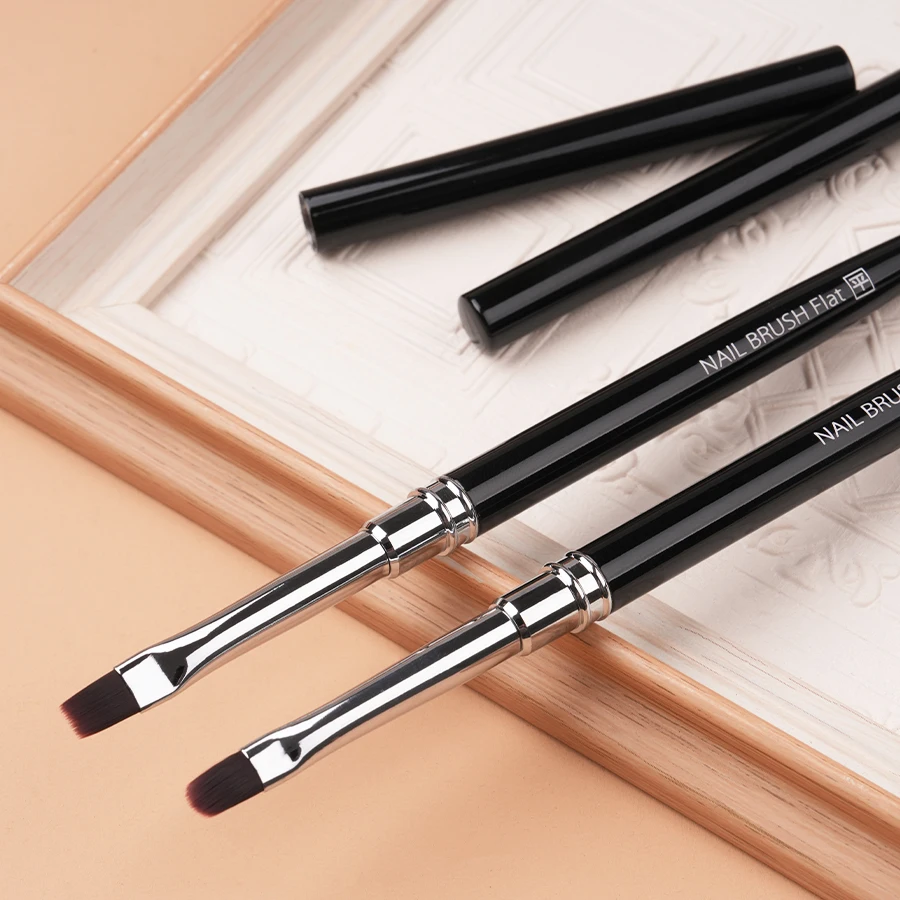 2pcs Of Light Treatment Pen Nail Tools with Cap Broad Round Tip Large Square Round Tip Flat Tip Nail Art Pen Pole Broader Pen H